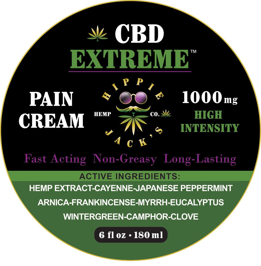 CBD EXTREME 1000mg PAIN CREAM Full Spectrum CBD Oil Products Hippie